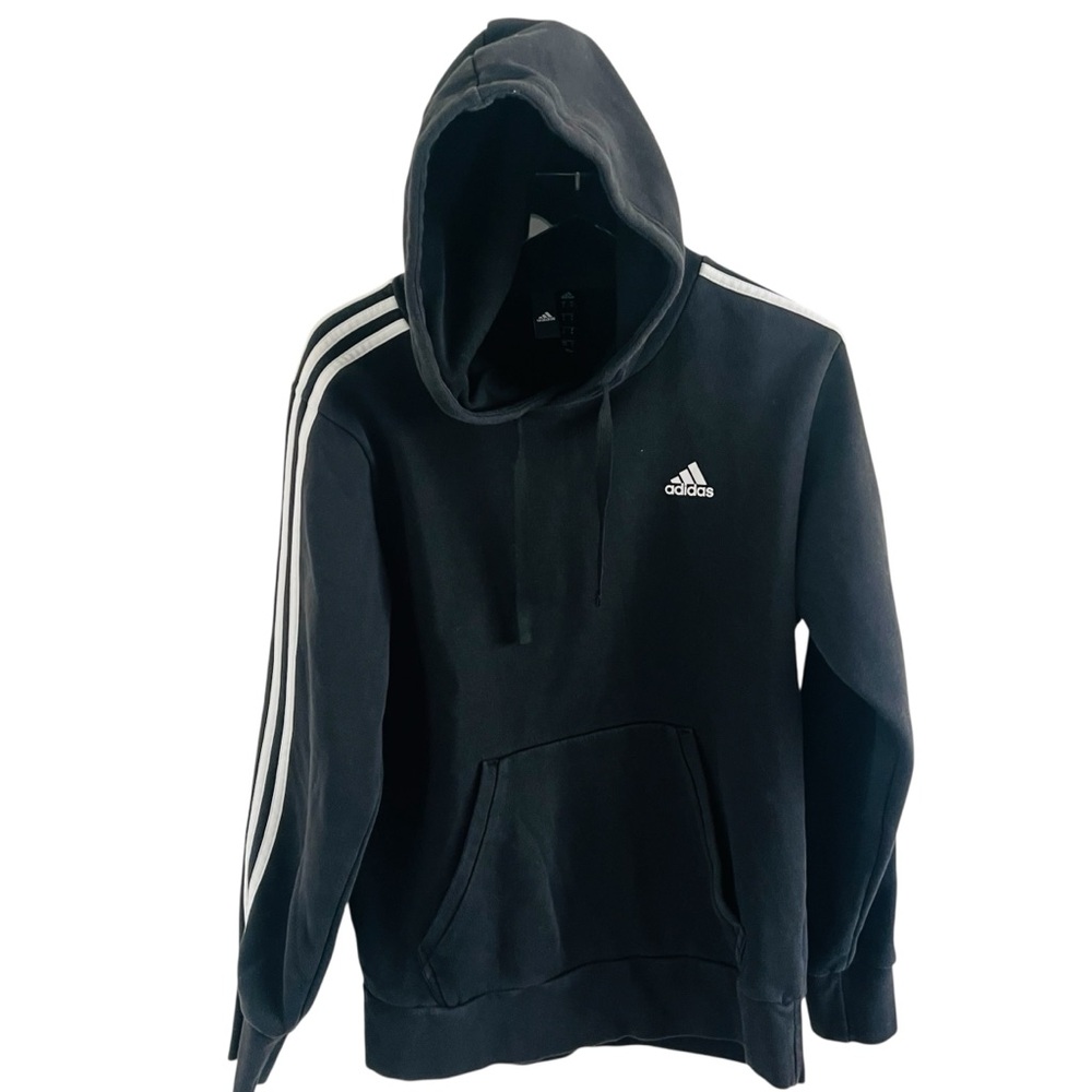 Adidas Black Hoodie with White Accents